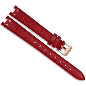 dayeer Echt lederen horlogeband voor Anne Klein Notch AK Girl Eenvoudige elegante riem Kleine wijzerplaat Retro horlogeband (Color : Red-rose Gold, Size : 12mm)