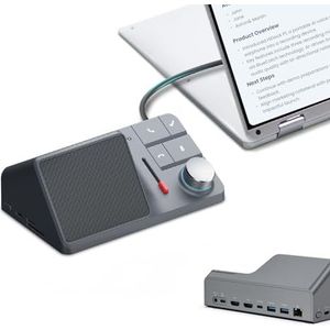 Docking Station H1 11-in-1 USB-C met AI-spraakrecorder, transcriptie en gratis synthese, dual HDMI 4K @60Hz, PD 118W, Ethernet 2,5 Gbps, gegevens 10 Gbps, SD/MicroSD 4.0 lezer