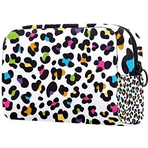 Make-uptas voor dames Toilettassen met ritssluiting Cosmetische reisorganisator Kleurrijke cheetah-luipaardprint