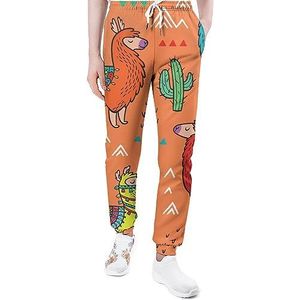 Alpaca lama cactus joggingbroek voor mannen yoga atletische joggingbroek joggingbroek trendy lounge jersey broek M