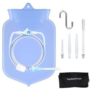 TopQuaFocus 4L Grote Klysma Zak Kit voor Colon Reiniging Silicone Koffie Klysma Zak Herbruikbaar - 2m Lange buis Clear Colonic Cleanse Enemas voor vrouwen BPA & ftalaten vrij