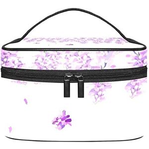 lavendel paars schattige make-up organizer tas, reizen make-up tas organizer case draagbare cosmetische tas voor vrouwen en meisjes toiletartikelen, Meerkleurig, 22.5x15x13.8cm/8.9x5.9x5.4in