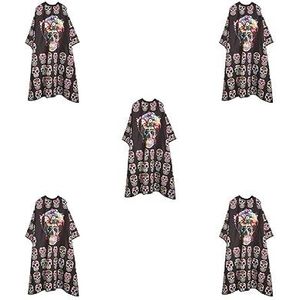 5 set waterdichte kapper kapper stylist cape haarstyling cape skelet, zwart C 140x160 cm, 140x160 cm