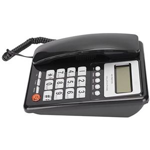 Snoertelefoon, REDIAL-functie Kantoortelefoon Klassieke Multifunctionele Nummerweergave voor Hotel (Zwart)