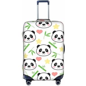 EVIUS Halloween Pompoen Trendy Koffer Beschermers Bagage Cover, Reizen Bagage Beschermer, Koffer Cover S/M/L/Xl, Elastische Wasbare Trolley Case Cover, Bagage Cover Met Rits, Schattige Panda Bamboe