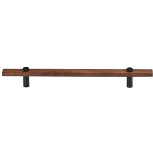 GIJMZY Houten handgrepen, 2 stuks, walnoot messing meubelgrepen, lange moderne trekkast, kledingkast, dressoir, schoenendoos, wijnbar, ladekastknoppen (L280 x B22,5 x H36 x C192 mm-D)