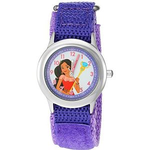 Disney Girl's 'Elena of Avalor' Quartz Stainless Steel and Nylon Watch, Color:Purple (Model: W003035)