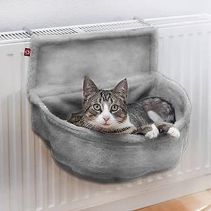 CanadianCat Company ®, knuffelzak voor radiatoren, zandbeige, 45 x 13 x 33 cm, ligbak voor katten, verstelbare beugel
