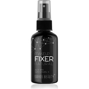 Swiss Beauty Langdurige Misty Finish professionele make-up fixer spray voor gezichtsmake-up, met aloë vera en vitamine-E, lichtgewicht, sneldrogende make-up, 70 ml
