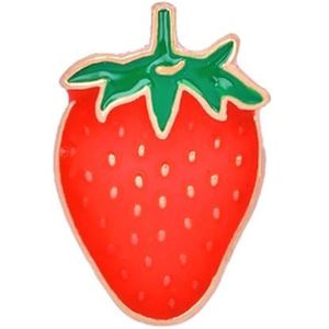 szutfidy Leuke Fruit Broche Olie-druipende Cartoon Emaille Aardbei Oranje Ananas Watermeloen Kiwi Vorm Hoed Tas Kleding Revers Pin, Metaal, Secundaire Steen