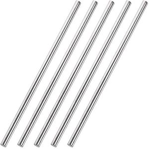 304 roestvrij staal ronde staven ，Solid Shaft Rods 304 ronde staven metalen massieve asstaven diameter 2-5 mm lengte 100 mm for doe-het-zelf-knutselmodel, verpakking van 5(Diameter 2mm)