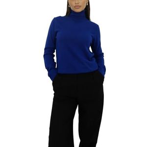 Win's Kasjmir coltrui voor dames, gemaakt in Italië, Donkerblauw Indigo, L