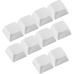 Set keycaps, 1U XDA, 10 stuks, blanco, meerkleurig, van PBT, installatie van mechanisch toetsenbord