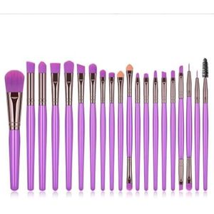 Make-up Kwasten Make-up Kwastenset 20 Stuks For Blush, Losse Poeder, Oogschaduw, Lippen En Wimpers Make-up Kwasten Draagbare(Purple)