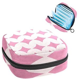 Periode Pouch Draagbare Tampon Opbergtas,Tampon Houder voor Portemonnee Vrouwelijke Product Organizer,roze sprankelend in lijn, Meerkleurig, 4.7x6.6x6.6 in/12x17x17 cm