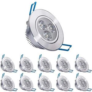 Pocketman, 10 stuks, 220 V, 3 W, LED-plafondlamp, downlight, cool spotlicht, wit, inbouwlamp met LED-driver