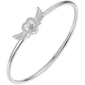 Armbanden Echte 925 zilveren armband Angel Love AAAAA zirkoonkristal zilveren armband voor damessieraden Kleding, schoenen en sieraden