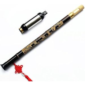 8-gaats verticale Bawu bamboefluit bas houtblazersinstrument zwarte lijn hars mondstuk (Color : G)