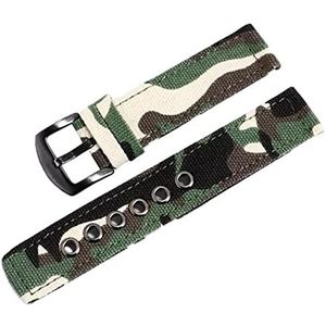 Horlogebandjes voor mannen en vrouwen, horlogeband 18/20/22/24mm Heavy Duty Horloge Polsbandje Cross Country Outdoor Sport Vervanging Camouflage Nylon horlogeband Accessoires (Color : Camouflage Gree