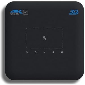 Projector, 4K Mini Draagbare Projector, Ingebouwde Nieuwste Android OS 9.0, 6500 Lumen, 5G WiFi Bluetooth Outdoor Projector voor Smartphone/TV Stick/PPT (Zwart 4GB+32GB)