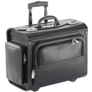 Pilotenkoffer - Pilotentrolley - Laptrolley 15"" - 46x37,5x23cm - zwart