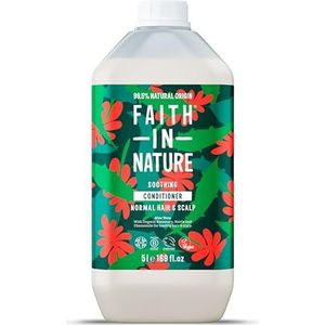 Faith in Nature Natuurlijke aloë vera-conditioner, regenererend, veganistisch en zonder dierproeven, vrij van parabenen en SLS, voor normaal tot droog haar, 5 l navulverpakking