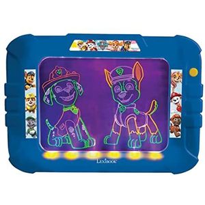 LEXIBOOK CRNEOPA Paw Patrol Neon elektronische tekenbord, artistiek creatief speelgoed voor meisjes en jongens, schoonmaakdoek en markeringen inbegrepen, rood/blauw