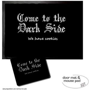 1art1 Fun, Come To The Dark Side We Have Cookies Deurmat (70x50 cm) + Muismat (23x19 cm) Cadeauset