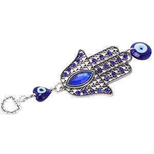 Blue Eye Ornament, Elegant Good Luck Retro Design Legering Glas Evil Eye Decoratieve Hanger Hollow Out Charmant voor Amulet voor Decoratie Opknoping