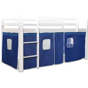 Homestyle4u - Hoogslaper Bedgordijn - Blauw - 100% Katoen - 90 x 200 cm