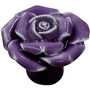 Ladehandvat 10 Stuks Keramische Vintage Bloemen Rose Bloem Deurknoppen Handvat Landelijke Lade Keuken Mode Meubelgrepen Hardware Makkelijk te installeren (Color : Purple-10pcs)