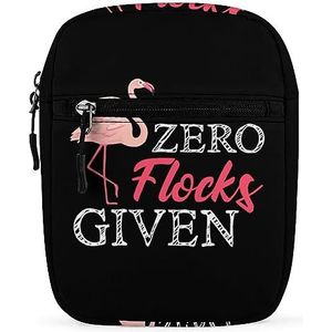 Grappige Flamingo Zero Flocks Gegeven Mini Crossbody Tas Unisex Anti-Diefstal Side Schoudertassen Reizen Kleine Messenger Bag