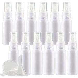 Cosmetische reiscontainers, reispotten for toiletartikelen, 50 stuks draagbare lege 30 ml bruine PET-kunststof fijne mistpompsprayflessen(White)
