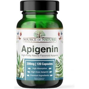 Source of Nature® | 200mg Apigenine | 120 Capsules | Premium Flavonoïde Supplement | Geen Ongewenste Additieven | Premium Deense Kwaliteit | Onafhankelijk Getest