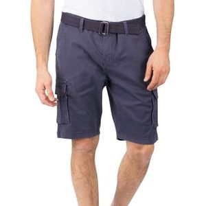 riverso RIVJoko Cargoshorts voor heren met riem, regular fit, korte broek, zomer, stretch, marineblauw, beige, groen, grijs, S, M, L, XL, XXL, 3XL, 4XL, 5XL, Donkerblauw, XL