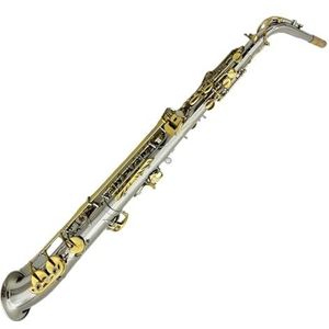 saxofoon kit Altsaxofoon Rechte Buis Messing Eb Tune Prestaties Op Professioneel Niveau Met Koffer Saxaccessoires (Color : Army green)