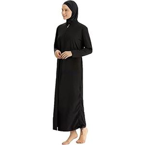 3 stuks islamitische bescheiden badpak met volledige dekking Plus maat zwarte moslim badmode Burkini strandkleding met lange mouwen