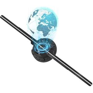 Hologram-ventilator, 42CM 3D holografische ventilatorprojector - WiFi-afstandsbediening, doe-het-zelf video/logo, LED-neon-advertentiedisplay