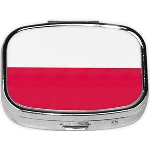 Poolse Vlag Print Pillendoos Draagbare Pil Case Holde Organizer voor Portemonnee Pocket Reizen Geschenken