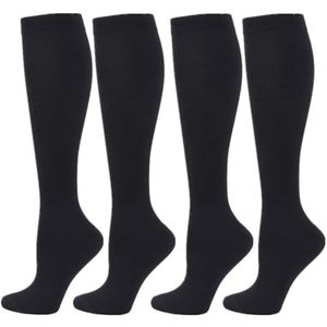 Zingso Compressiekousen voor dames en heren, 2/3/4/6 paar 20-25 mmHg kniekousen, compressiekousen voor sport, atletiek, oedeem, diabetes, spataderen, reizen, zwangerschap, verpleging, L/XL