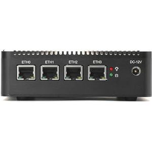 HSIPC Upgraded J4125 Quad Core Firewall Micro Appliance, Mini PC, Nano PC, Router PC met 8G RAM 128G SSD, 4 RJ45 2.5GBE poort AES-NI compatibel met Pfsense