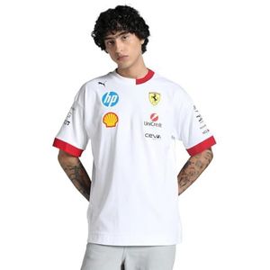 PUMA Scuderia Ferrari 2025 Drivers T-shirt voor Heren, Wit, Maat S