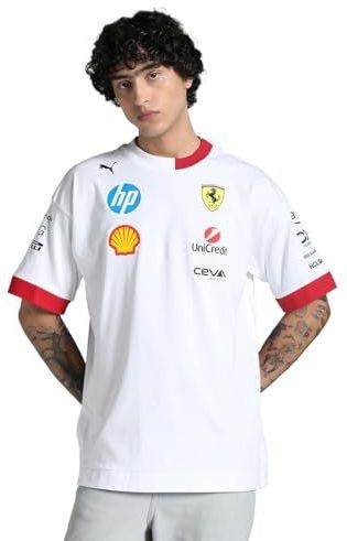 PUMA Scuderia Ferrari 2025 Drivers T-shirt voor Heren, Wit, Maat S