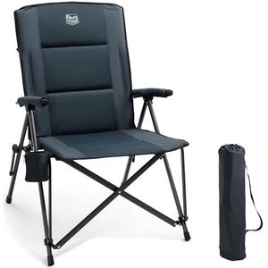 TIMBER RIDGE Campingstoel, opvouwbaar, hoge rugleuning, XXL, klapstoel, camping, brede zitting, 55 cm, gevoerd, 150 kg draagkracht, met zijzak, camping, tuin, balkon