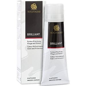 SOLITAIRE Brilliant leercrème met sponsdrager, glad leer, kleurverfrissing, intensieve verzorging, schoenen voor leerverzorging, schoenen, tassen, kleding, 75 ml