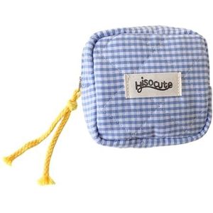 Preppy Rits Cosmetische Zakken Portemonnee Reizen Coin Pouches Verandering Portemonnee Maandverband Opbergtas Make-up Tas F, Blauw Bl, M, Klassiek