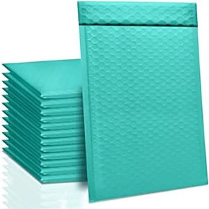 Gewatteerde enveloppen 50 packs bubble mailers zwarte verpakkingszakken voor relatiegeschenken enveloppen sieraden pakket ziplock zak anti-extrusie waterdichte bubbelmailers (kleur: 50 stuks groen,