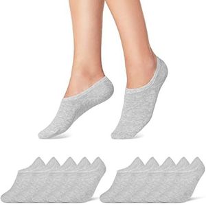 10 Paar Sneaker Sokken Heren & Dames Onzichtbare Sokken Katoen 16805 (39-42 Grijs)