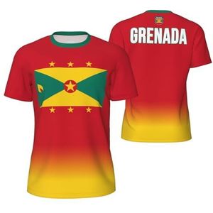 Sport Mesh T-Shirt Grenada Vlag voor Running Bike Voetbal Tennis Voetbal Fitness Tees 3D Gedrukt, Meerkleurig, S