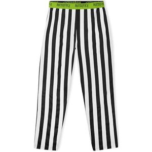 BEETLEJUICE Heren pyjamabroek, zachte, comfortabele loungewear met zakken - geschenken voor heren (zwart/wit, L), Zwart/Wit, L